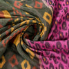 Sanskriti Vintage Pink Cotton Silk Saree Ikat Hand Woven Sambhalpuri 5+YD Fabric