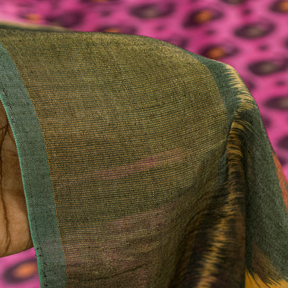 Sanskriti Vintage Pink Cotton Silk Saree Ikat Hand Woven Sambhalpuri 5+YD Fabric