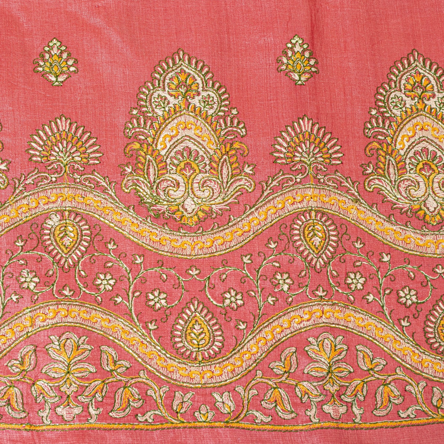 Sanskriti Vintage Pink Pure Silk Saree Hand Embroidered Suzani Sari 5+ YD Fabric