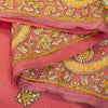 Sanskriti Vintage Pink Pure Silk Saree Hand Embroidered Suzani Sari 5+ YD Fabric