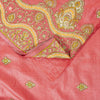 Sanskriti Vintage Pink Pure Silk Saree Hand Embroidered Suzani Sari 5+ YD Fabric