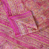 Sanskriti Vintage Saree Pink Pure Silk Paisley Embroidered Sari 6+YDCraft Fabric