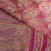 Sanskriti Vintage Saree Pink Pure Silk Paisley Embroidered Sari 6+YDCraft Fabric
