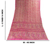 Sanskriti Vintage Saree Pink Pure Silk Paisley Embroidered Sari 6+YDCraft Fabric