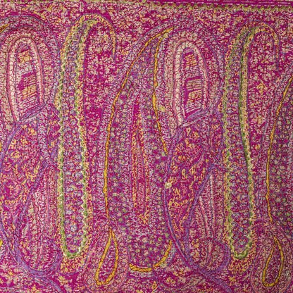 Sanskriti Vintage Saree Pink Pure Silk Paisley Embroidered Sari 6+YDCraft Fabric