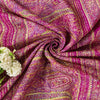 Sanskriti Vintage Saree Pink Pure Silk Paisley Embroidered Sari 6+YDCraft Fabric
