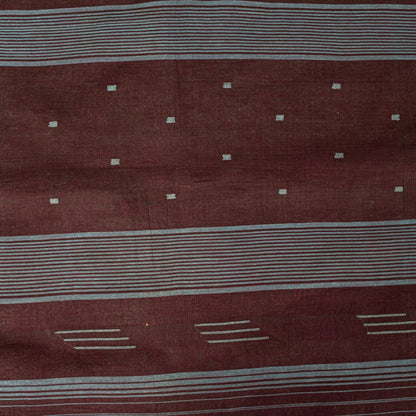 Sanskriti Vintage Saree Brown Pure Cotton Tant Handwoven Bengali Sari 5+YDFabric
