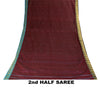 Sanskriti Vintage Saree Brown Pure Cotton Tant Handwoven Bengali Sari 5+YDFabric