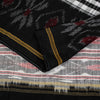 Sanskriti Vintage Gray-Black Pure Cotton Saree Hand Ikat Woven 5 YD Craft Fabric