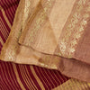 Sanskriti Vintage Red-Brown Pure Cotton Saree Hand Woven Tant Bengal 5+YD Fabric