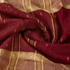 Sanskriti Vintage Red-Brown Pure Cotton Saree Hand Woven Tant Bengal 5+YD Fabric