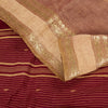 Sanskriti Vintage Red-Brown Pure Cotton Saree Hand Woven Tant Bengal 5+YD Fabric