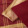 Sanskriti Vintage Red-Brown Pure Cotton Saree Hand Woven Tant Bengal 5+YD Fabric