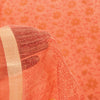 Sanskriti Vintage Peach Blend Cotton Saree Block Print Kota Woven 5.5+YD Fabric