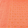 Sanskriti Vintage Peach Blend Cotton Saree Block Print Kota Woven 5.5+YD Fabric