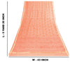 Sanskriti Vintage Peach Blend Cotton Saree Block Print Kota Woven 5.5+YD Fabric
