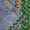 Sanskriti Vintage Purple-Green Pure Silk Saree Hand Bead Zari Woven 5+YD Fabric