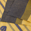 Sanskriti Vintage Pale Yellow Pure Cotton Saree Handwoven Begumpuri 5.5YD Fabric