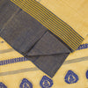 Sanskriti Vintage Pale Yellow Pure Cotton Saree Handwoven Begumpuri 5.5YD Fabric