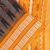 Sanskriti Vintage Black-Yellow 100%Pure Cotton Saree Hand Ikat Woven 5+YD Fabric