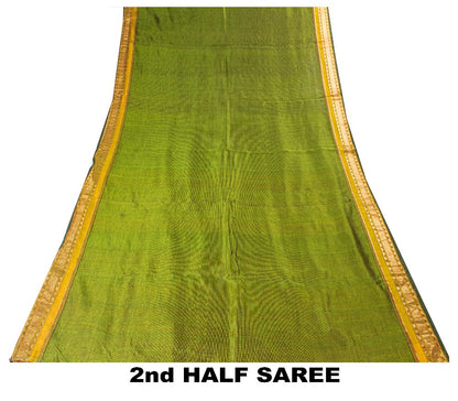 Sanskriti Vintage Green Cotton Silk Saree Handcraft ChettinadTamilnadu 5+YDCraft