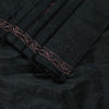 Sanskriti Vintage Black Pure Silk Saree Peacock Embroidery Beaded 5.5+YD Fabric