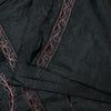 Sanskriti Vintage Black Pure Silk Saree Peacock Embroidery Beaded 5.5+YD Fabric