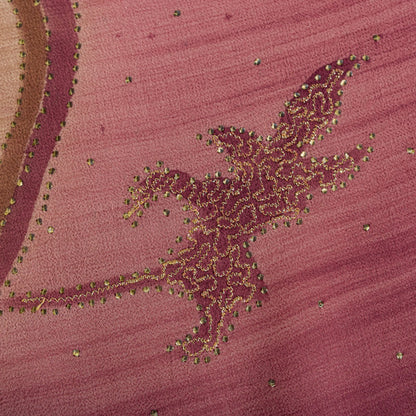 Sanskriti Vintage Saree Pink Pure Georgette Silk Embroidered Kamdani MukaishSari