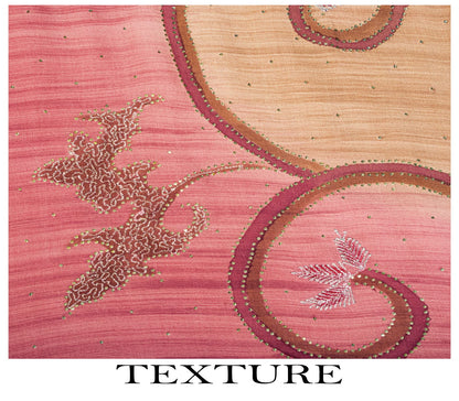 Sanskriti Vintage Saree Pink Pure Georgette Silk Embroidered Kamdani MukaishSari