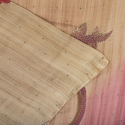 Sanskriti Vintage Saree Pink Pure Georgette Silk Embroidered Kamdani MukaishSari