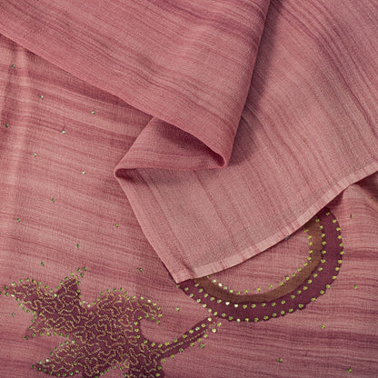 Sanskriti Vintage Saree Pink Pure Georgette Silk Embroidered Kamdani MukaishSari