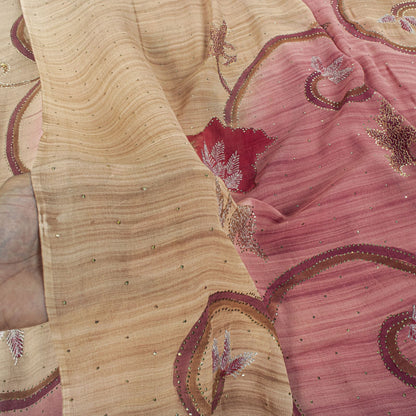 Sanskriti Vintage Saree Pink Pure Georgette Silk Embroidered Kamdani MukaishSari