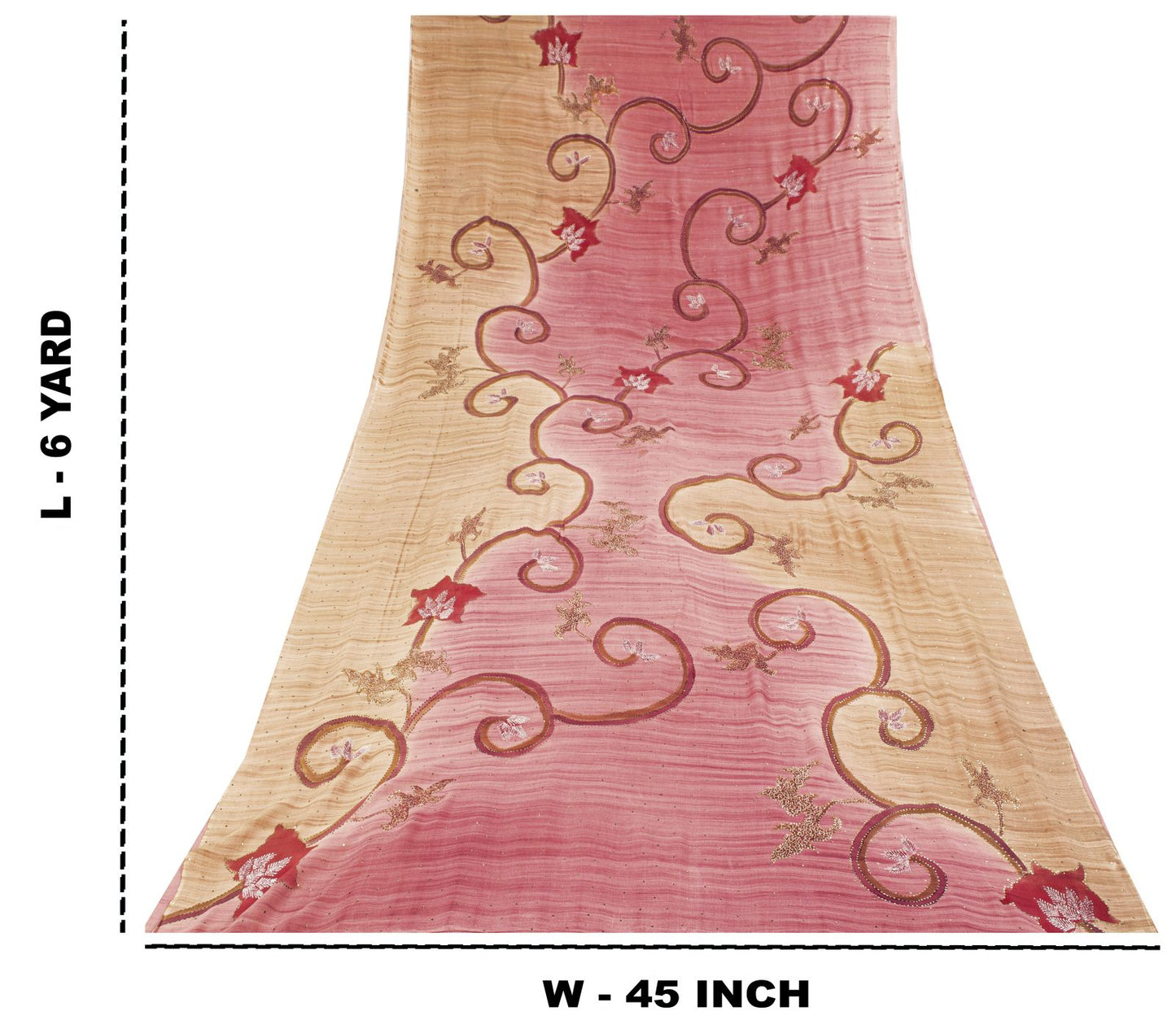 Sanskriti Vintage Saree Pink Pure Georgette Silk Embroidered Kamdani MukaishSari