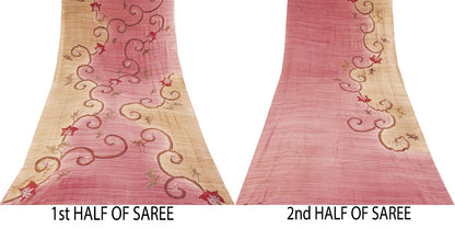 Sanskriti Vintage Saree Pink Pure Georgette Silk Embroidered Kamdani MukaishSari