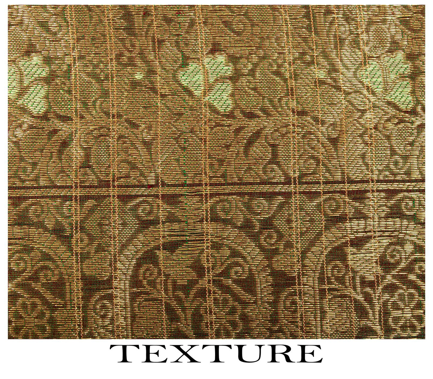 Sanskriti Vintage Saree Green Cotton Silk Brocade Zari Hand Woven Fabric 5YDSari