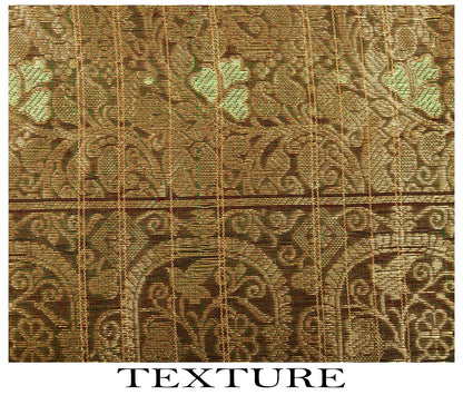 Sanskriti Vintage Saree Green Cotton Silk Brocade Zari Hand Woven Fabric 5YDSari