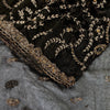 Sanskriti Vintage Black Net Mesh Saree Hand Embroidered Zardozi Zari 5+YD Fabric