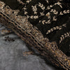 Sanskriti Vintage Black Net Mesh Saree Hand Embroidered Zardozi Zari 5+YD Fabric