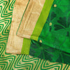 Sanskriti Vintage Green-Golden Pure Silk Saree Brocade Woven Sari 5.5+ Yd Fabric