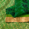 Sanskriti Vintage Green-Golden Pure Silk Saree Brocade Woven Sari 5.5+ Yd Fabric