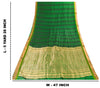 Sanskriti Vintage Green-Golden Pure Silk Saree Brocade Woven Sari 5.5+ Yd Fabric