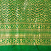 Sanskriti Vintage Green-Golden Pure Silk Saree Brocade Woven Sari 5.5+ Yd Fabric