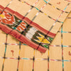 Sanskriti Vintage Beige 100%Pure Cotton Saree Ikat Hand Woven Odisha 5+YD Fabric