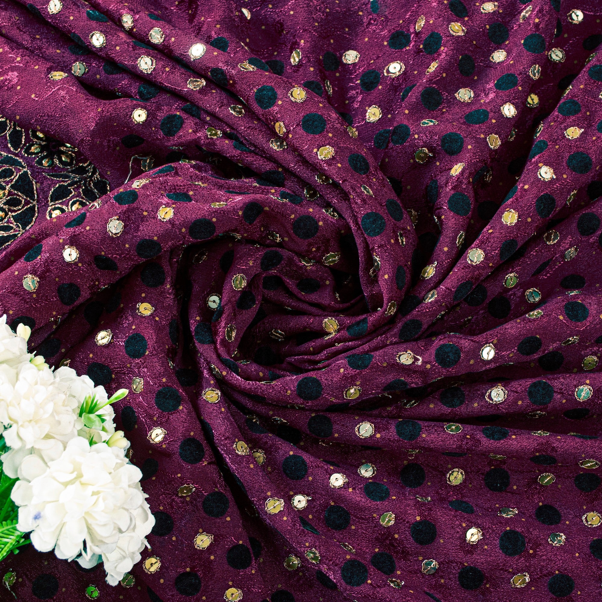 Sanskriti Vintage Wine Pure Silk Saree Hand Beaded Zari Velvet Patch 6+YD Fabric