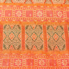 Sanskriti Vintage Orange 100%Pure Silk Saree Hand Woven Sari 5.5+YD Craft Fabric