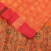 Sanskriti Vintage Orange 100%Pure Silk Saree Hand Woven Sari 5.5+YD Craft Fabric