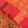 Sanskriti Vintage Orange 100%Pure Silk Saree Hand Woven Sari 5.5+YD Craft Fabric