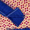Sanskriti Vintage Red-Blue Pure Cotton Saree Hand Woven Ikat Printed 5+YD Fabric
