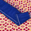 Sanskriti Vintage Red-Blue Pure Cotton Saree Hand Woven Ikat Printed 5+YD Fabric