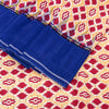 Sanskriti Vintage Red-Blue Pure Cotton Saree Hand Woven Ikat Printed 5+YD Fabric